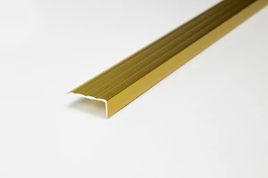 Szögletes utólagos arany eloxált alumínium lépcső profil 10x25mmx0,9m